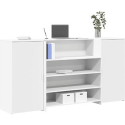 vidaXL Γραφείο Reception Ξύλινο με Βιβλιοθήκη 200x50x103.5cm 3324178