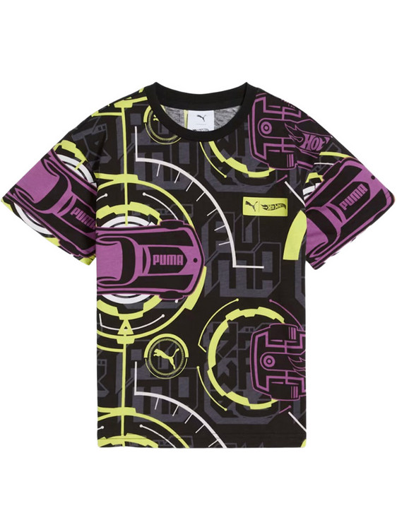 Puma Παιδικό T-Shirt Κοντομάνικο Μαύρο Μωβ 630074-01