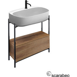 Scarabeo Moon Laila 75 Hi-Βox Σετ Έπιπλο Μπάνιου με Νιπτήρα 270312-NROP89 5505-300