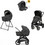 Inglesina Aptica XT Quattro 2025 Darwin Recline Καρότσι Μωρού 3 σε 1 Magnet Grey/Nero