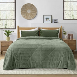Lino Home Κουβερτοπάπλωμα Υπέρδιπλο 220x240 Stacy Khaki