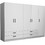 Megapap Πεντάφυλλη Ντουλάπα Ρούχων Victoria Λευκή 250x60x181cm GP100-0093,1