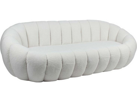 Woodwell Beverly Τριθέσιος Καναπές Λευκός 199x96x62cm Ε7162,1