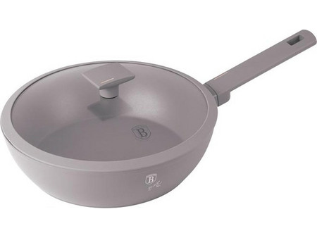 Berlinger Haus Taupe Collection Wok Αλουμινίου Αντικολλητικό με Καπάκι 24cm BH-8092