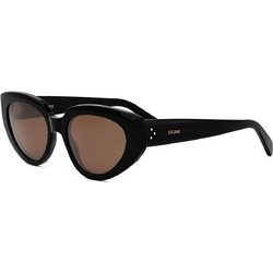 Celine CL40286I-3 Γυναικεία Γυαλιά Ηλίου Cat Eye Κοκάλινα Μαύρα με Καφέ Φακό