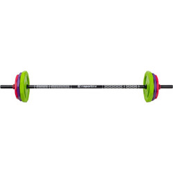 Insportline 21699 Body Pump Μπάρα Σετ με Βάρη 19kg Φ30mm 140cm με Κολάρα Ασφαλείας