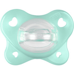 Chicco Dual Soft Ανατομική Ορθοδοντική Πιπίλα Σιλικόνης 0-2m Mint