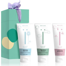Naif Baby & Kids Cleansing Wash Gel 100ml + Nourishing Shampoo 100ml + Softening Body Lotion 75ml