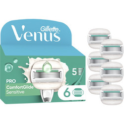 Gillette Venus Pro ComfortGlide Sensitive Ανταλλακτικές Λεπίδες για Γυναικεία Ξυραφάκια με 5 Λεπίδες & Λιπαντική Ταινία 6τμχ