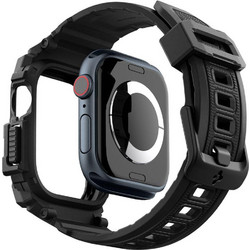 Spigen Rugged Armor Pro Θήκη Σιλικόνης με Λουράκι για Apple Watch 10 42mm Μαύρη