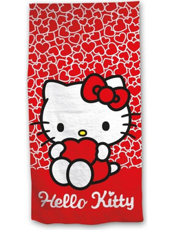 Aymax Hello Kitty Heart Παιδική Πετσέτα Θαλάσσης Κόκκινη 70x140cm