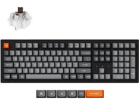 Keychron K10 Max QMK Ασύρματο Μηχανικό Gaming Πληκτρολόγιο με Keychron Super Brown Διακόπτες RGB Black Grey