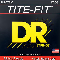 DR Strings Tite-Fit Big Heavy Σετ 6 Χορδές Ηλεκτρικής Κιθάρας Nickel Plated Steel 10-52" Hard Tension