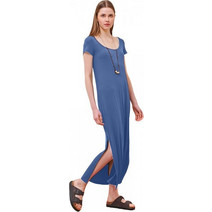 Namaste Natalie Midi Καλοκαιρινό Καθημερινό Φόρεμα Μπλε SS0825007
