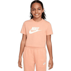Nike Παιδικό Crop Top Κοντομάνικο Σομόν FZ5548-844