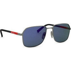 Prada PSA51S 5AV10J Ανδρικά Γυαλιά Ηλίου Aviator Μεταλλικά Μαύρα με Μπλε Φακό