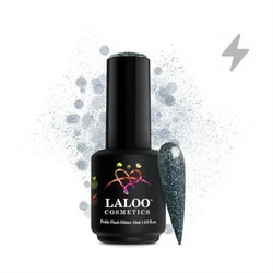 Laloo Pride Flash 10 Silver Black Glitter Ημιμόνιμο Βερνίκι Νυχιών 15ml
