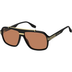 Marc Jacobs MARC840/S 8LZ/W760 Ανδρικά Γυαλιά Ηλίου Μάσκα Κοκάλινα Μαύρα με Καφέ Φακό