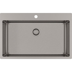 Helika Terra 100M Ένθετος Νεροχύτης Inox Σατινέ Graphite 79x50.5cm