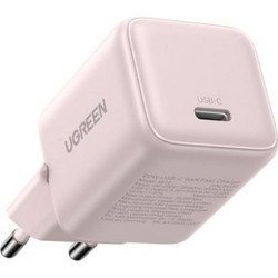 Ugreen X512 Φορτιστής χωρίς Καλώδιο με Θύρα USB-C 20W Quick Charge 4.0+ & Power Delivery Pink