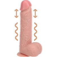 Shots Realrock Thrusting Vibrator with Balls Ρεαλιστικός Δονητής 20.5cm Flesh