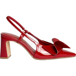 Corina Γόβες Slingback Λουστρίνι με Χοντρό Ψηλό Τακούνι Κόκκινες M5315