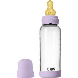 BIBS Boheme Γυάλινο Μπιμπερό με Θηλή Καουτσούκ 2+ Μηνών κατά των Κολικών Lilac 240ml