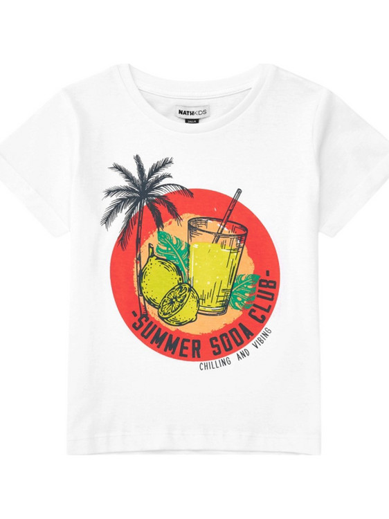Nath Παιδικό T-Shirt Κοντομάνικο Λευκό Κόκκινο Κίτρινο KB08T504W1