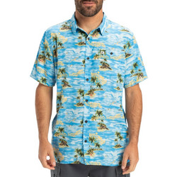 Quiksilver Ανδρικό Πουκάμισο Βαμβακερό Κοντομάνικο Κανονική Γραμμή Τιρκουάζ EQYWT04607-BQV6