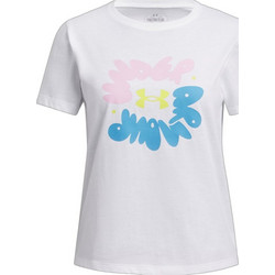 Under Armour Παιδικό T-Shirt Κοντομάνικο Λευκό Γαλάζιο Ροζ 1389765-100