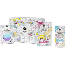 Nailmatic Blue Foaming Salt + Twin Bath Bomb + Pink Crackling Salt Set