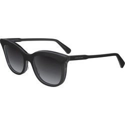 Longchamp LO738S 018 Γυναικεία Γυαλιά Ηλίου Στρογγυλά Κοκάλινα Μαύρα με Μαύρο Degradee Φακό
