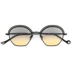Eyepetizer Lumiere C.6-19 Γυναικεία Γυαλιά Ηλίου Στρογγυλά Μεταλλικά Μαύρα με Κίτρινο Φακό