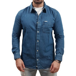 Rebase Ανδρικό Πουκάμισο Τζιν Μακρυμάνικο Slim Fit Μπλε 241-RDS-588