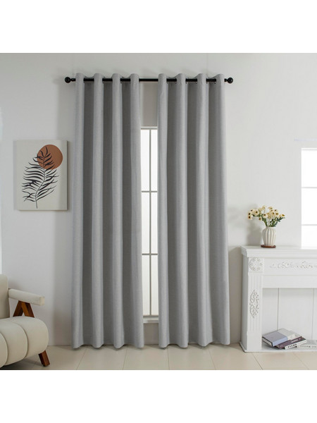 Beauty Home Κουρτίνα Συσκότισης με Τρουκς 140x270 Elite Art 8392 Light Grey