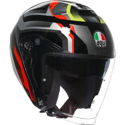 AGV Irides Zurigo Black Red Yellow Fluo Κράνος Μηχανής Jet 1500gr