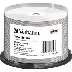 Verbatim 43756 Εγγράψιμα CD-R 52x Printable 700MB Cake Box 50τμχ
