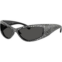 Swarovski SK6027 100187 Γυναικεία Γυαλιά Ηλίου Μάσκα Κοκάλινα Μαύρα με Μαύρο Φακό