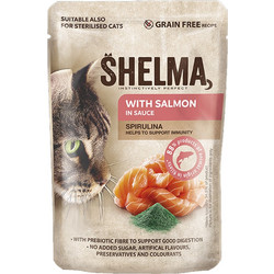 Shelma Adult Sterilised Grain Free with Salmon & Spirulina in Gravy 85gr