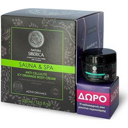 Natura Siberica Sauna & Spa Anti-Cellulite Icy Drainage Body Cream 370ml + Sauna & Spa Icy Sugar Body Scrub 30ml