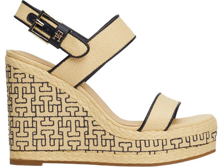 Tommy Hilfiger Καλοκαιρινές Γυναικείες Πλατφόρμες Πολύ Ψηλές Δερμάτινες Μπεζ FW0FW08052-0F4
