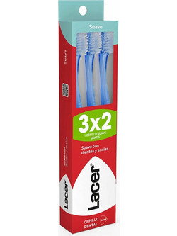 Lacer Soft Οδοντόβουρτσες 3τμχ Γαλάζιες
