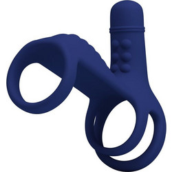 Pretty Love Vibrating Penis Ring BI-210276-3 Ελαστικό Δαχτυλίδι Πέους Σιλικόνης με Δόνηση Μπλε