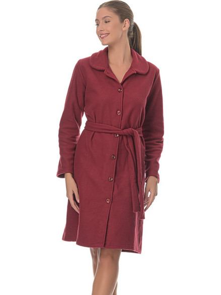 PNN Nightwear Γυναικεία Ρόμπα Χειμωνιάτικη Fleece Μπορντό 1243-0022-1