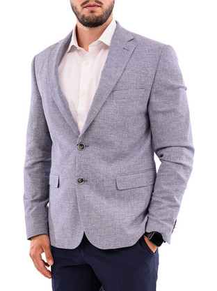 Lexton Καλοκαιρινό Ανδρικό Blazer Υφασμάτινο με Κανονική Εφαρμογή Μπλε 08.35