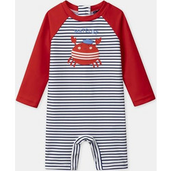 Dpam Striped Matelot Αντηλιακό UV Βρεφικό Μαγιό Ολόσωμο για Αγόρι Λευκό Μαύρο Κόκκινο 25E4BGC2CBB