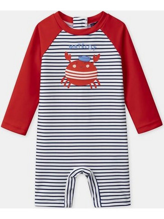 Dpam Striped Matelot Αντηλιακό UV Βρεφικό Μαγιό Ολόσωμο για Αγόρι Λευκό Μαύρο Κόκκινο 25E4BGC2CBB