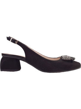 Marian Ante Γόβες Slingback με Χοντρό Χαμηλό Τακούνι Μαύρες 5305