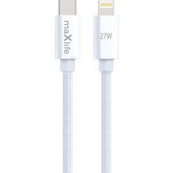 Maxlife MXUC-12 Braided USB-C to Lightning Cable 27W 1m White 5906961935052