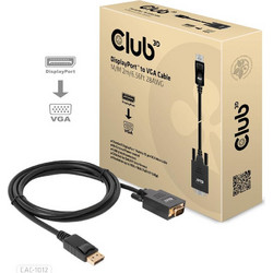 CLUB3D Καλώδιο DisplayPort to VGA Male 2m Black CAC-1012